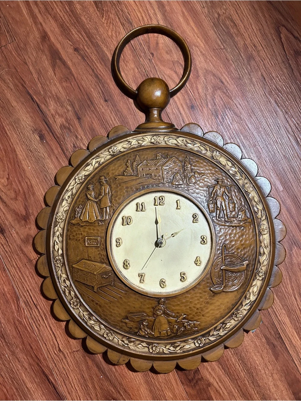 Vintage Sexton Metal Wall Clock Made In USA, Not Working